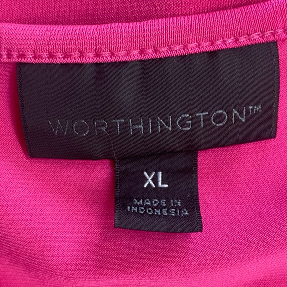 Worthington Pink Sleeveless Stretchy Blouse W Ruffle Detail XL - Picture 3 of 11